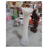 FENTON? FRENCH OPALESCENT MILKGLASS SWUNG VASE