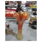 VTG IMPERIAL MARIGOLD CARNIVAL GLASS SWUNG VASE