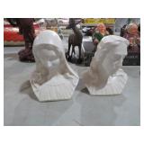 CERAMIC JESUS & MARY HEAD  BUSTS