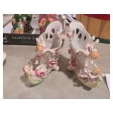 HANDPAINTED VTG ROYAL VICTORIAN CHERUB VASES