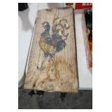 HAND PAINTED & SIGNED ROOSTER ON BARNWOOD