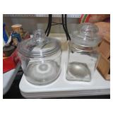 (2) GLASS STORE  JARS
