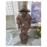 VTG WOOD HANDCRAFTED FOLKART TRAVELER FIGURE