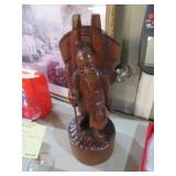 ANTIQUE HANDCRAFTED WOOD ASIAN WISEMAN FIGURE