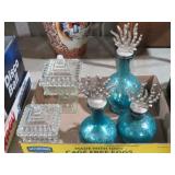 VINTAGE CANDY DISHES & BOTTLES