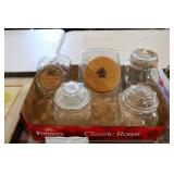 5 GLASS CANNISTERS