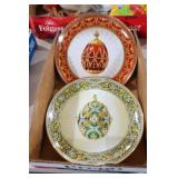 RED & GREEN FRANKLIN MINT FABERGE JEWELED PLATES