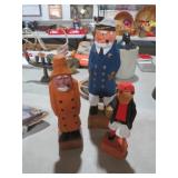 HANDCARVED & PAINTED WOOD SEA CAPTAIN FIGURES