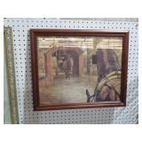 FRAMED AMISH BUGGY & HORSE PICTURE