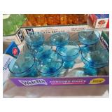 ANCHOR HOCKING FLAIR BLUE SHERBET GLASSES