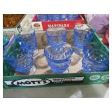 INDIANA GLASS WHITEHALL COLONY BLUE CUBIST TUMBLER