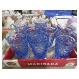 INDIANA GLASS WHITEHALL COLONY BLUE CUBIST GLASSES