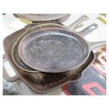 (3) CAST IRON GRIDDLE SKILLETS