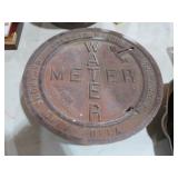 13" OLD CAST IRON WATER METER COVER