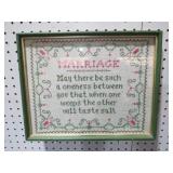 FRAMED MARRIAGE NEEDLEPOINT