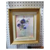 FRAMED STILL LIFE FLOWER PAINTING ARTIST SIGNED