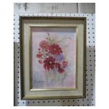 FRAMED ARTIST SIGNED  STILL LIFE FLOWER PAINTING