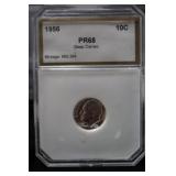1956 P ROOSEVELT DIME 90% PCI PR68