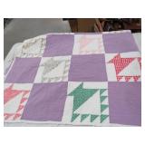 HANDMADE FULL SZ BASKET WEAVE QUILT