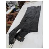 PAIR LEATHER MOTORCYCLE CHAPS - NEW