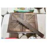 WOOD STORAGE CABINET & KEY RACK