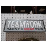 METAL EMBOSSED TEAMWORK ADV.SIGN