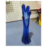 VTG COBALT BLUE SWUNG VASE