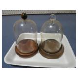 (2) GLASS DOMES