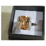 SS.925 CITRINE LADIES RING SZ 5