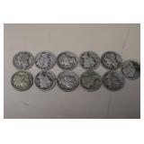 (11) MERCURY DIMES VARIOUS DATES & MM 90%