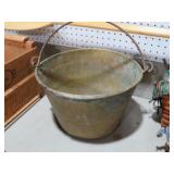 ANTIQUE BRASS APPLE BUTTER KETTLE