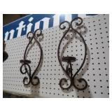 PAIR METAL WALL SCONCE CANDLEHOLDERS