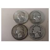 1936 P, 46 P, 52 P, 56 P WASH. QUARTERS 90%