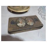 VTG VICTORIAN DECORATED METAL LIFT TOP BOX