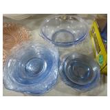 INDIANA GLASS RECOLLECTION BLUE BOWLS/SAUCERS