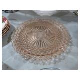ANCHOR HOCKING PINK DEP. WAFFLE PLATTER