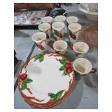 FRANCISCAN EARTHENWARE APPLE PLATES & CUPS