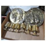 VTG BRASS CORDIALS & PLATES