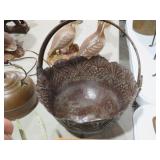 10" VTG COPPER FOOTED BASKET