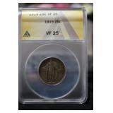 1919 P STANDING LIBERTY QUARTER 90% VF25