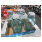 COLL. VTG BLUE JARS W/ LIDS
