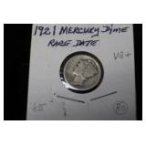 KEY DATE 1921 P MERCURY DIME 90%