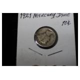 KEY DATE 1921 P MERCURY DIME 90%