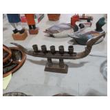 13" BRASS SAMI DRAGON VTG CANDLEBOAT