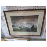 FRAMED BARN SCENE BY ARTIST RON WILLIAMS