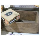 ADVERTISEMENT BOX & WOOD CIGAR BOX