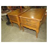 (2) BASSET ONE DRAWER END TABLES