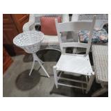 NICE WICKER PLANT STAND & COUNTRY CHAIR
