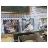 (3) RABBITS ON CANVAS