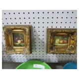 (2) GOLD FRAMED ORNATE PAINTINGS